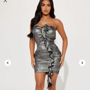 Silver Ruffle Dress